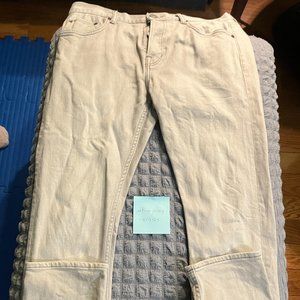 Allsaints Cigarette light gray grey skinny jeans size 34 ripped skater